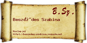 Beszédes Szabina névjegykártya