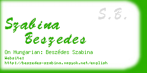 szabina beszedes business card